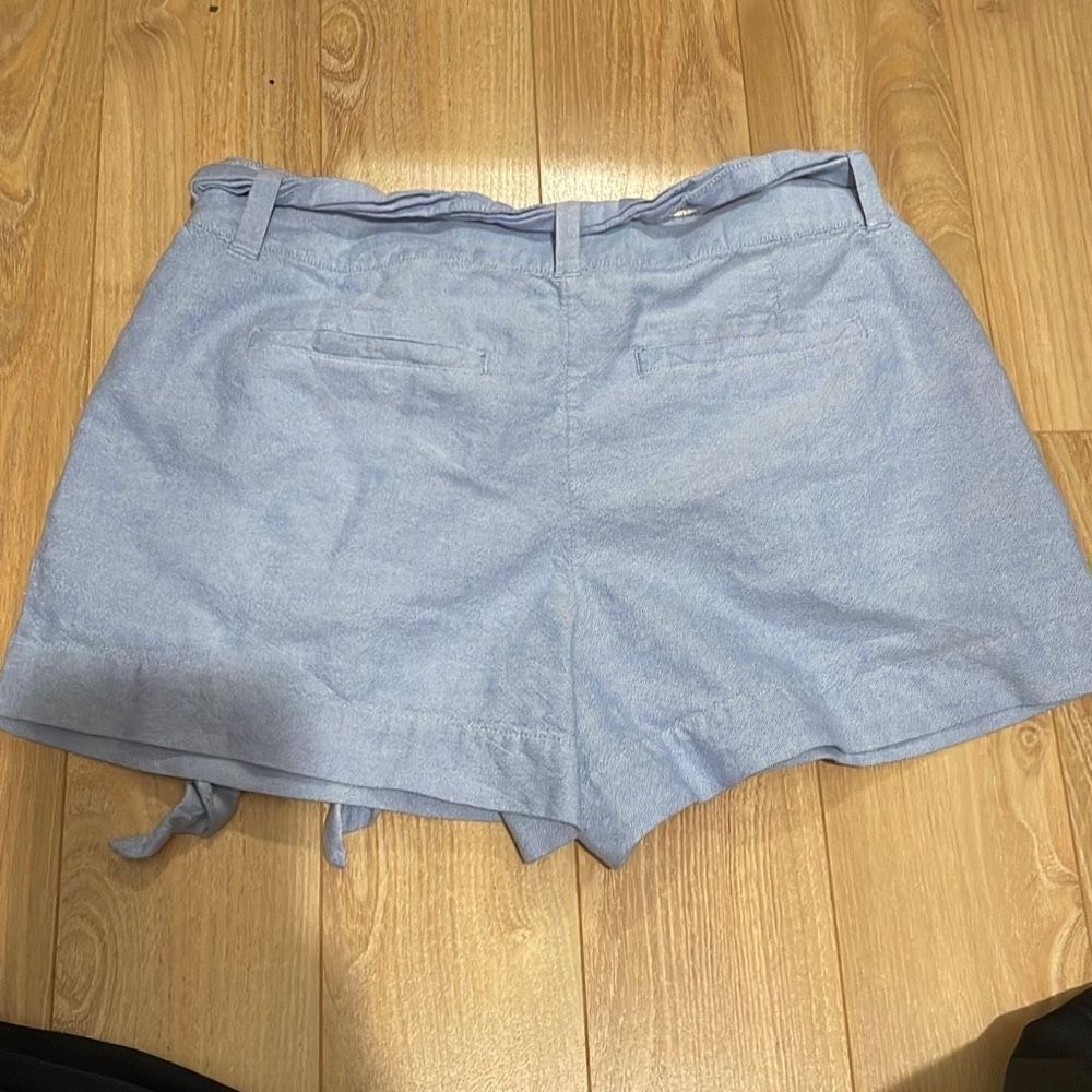 Vineyard Vines Bow Front Tie Waist Shorts Cornflower Chambray Blue Womens 2 - Picture 3 of 3
